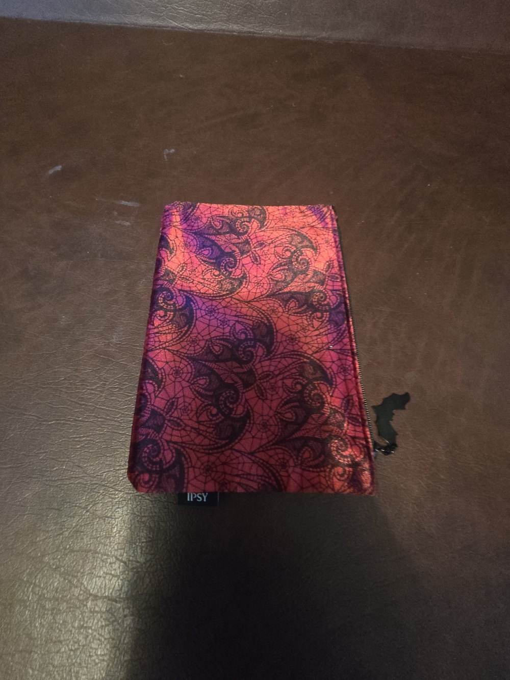 Red Patterned Fabric Pouch - Picture 5 of 5